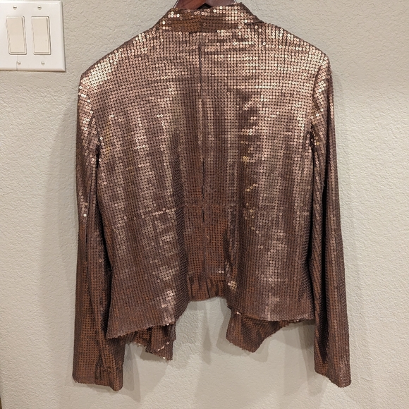G by guilana mauve rose sequin blazer M - Picture 2 of 4